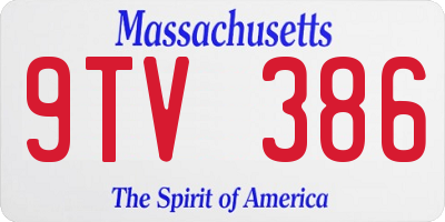MA license plate 9TV386