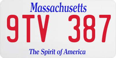 MA license plate 9TV387