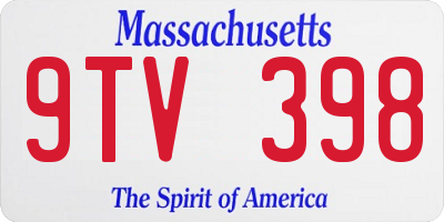 MA license plate 9TV398