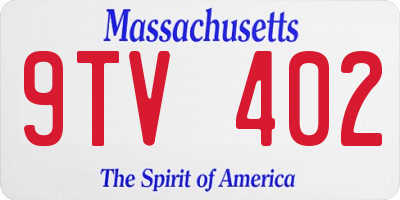 MA license plate 9TV402