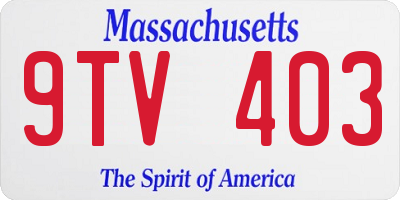 MA license plate 9TV403