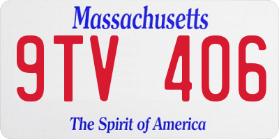 MA license plate 9TV406