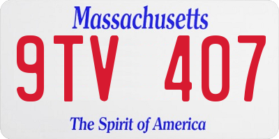 MA license plate 9TV407