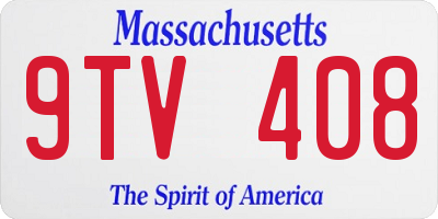 MA license plate 9TV408