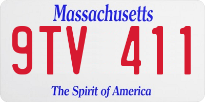 MA license plate 9TV411