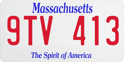 MA license plate 9TV413