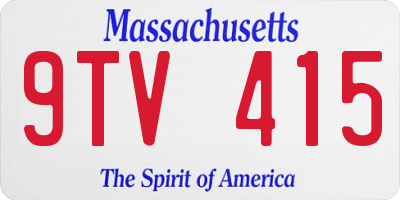 MA license plate 9TV415
