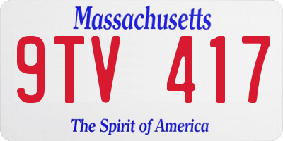 MA license plate 9TV417