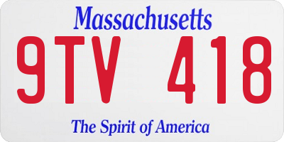 MA license plate 9TV418