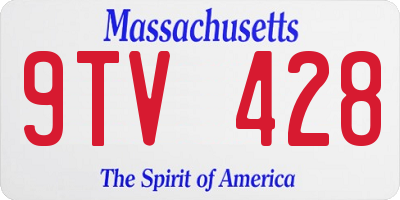 MA license plate 9TV428