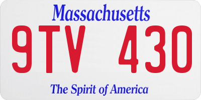 MA license plate 9TV430