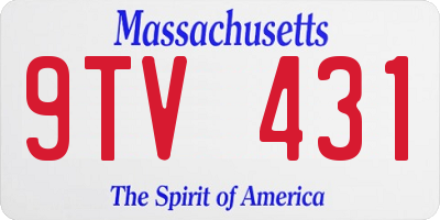 MA license plate 9TV431
