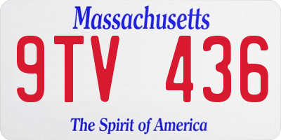MA license plate 9TV436