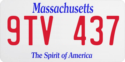 MA license plate 9TV437