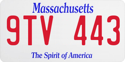 MA license plate 9TV443