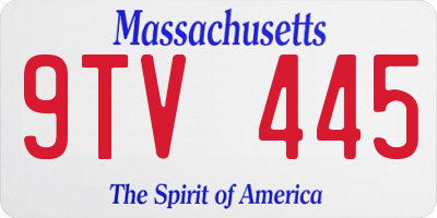 MA license plate 9TV445