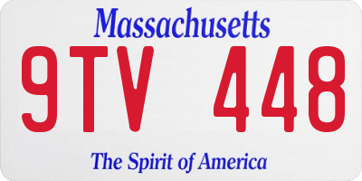 MA license plate 9TV448