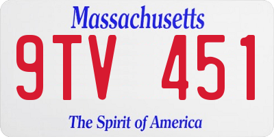MA license plate 9TV451