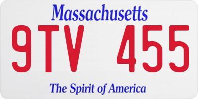 MA license plate 9TV455