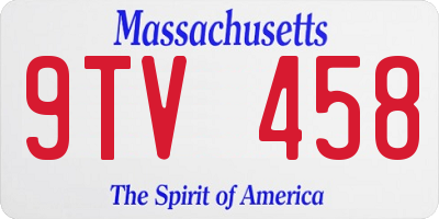 MA license plate 9TV458