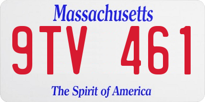MA license plate 9TV461