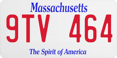 MA license plate 9TV464