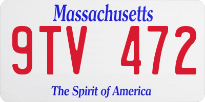 MA license plate 9TV472