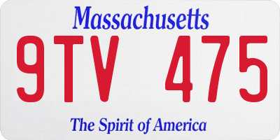MA license plate 9TV475