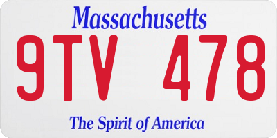 MA license plate 9TV478