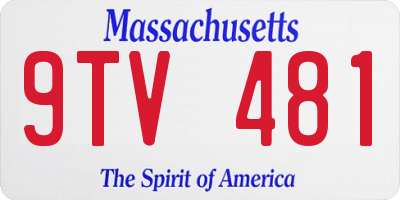MA license plate 9TV481