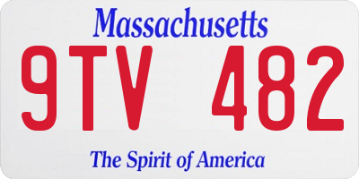 MA license plate 9TV482