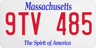 MA license plate 9TV485