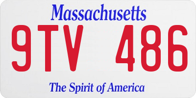 MA license plate 9TV486