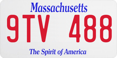 MA license plate 9TV488