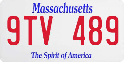MA license plate 9TV489