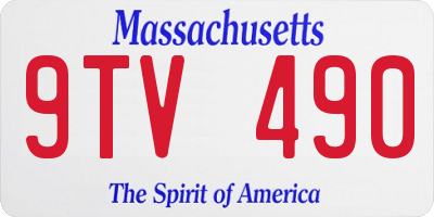 MA license plate 9TV490