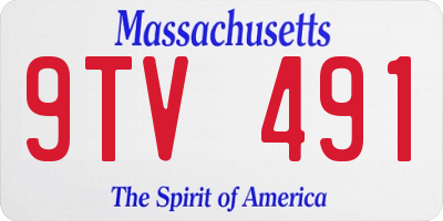 MA license plate 9TV491