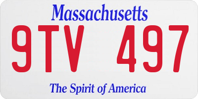 MA license plate 9TV497