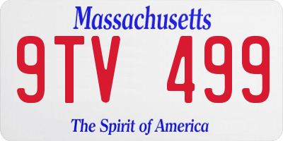 MA license plate 9TV499