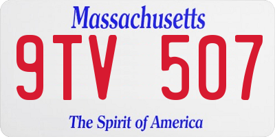 MA license plate 9TV507