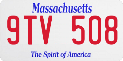 MA license plate 9TV508