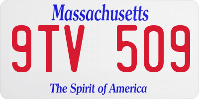 MA license plate 9TV509