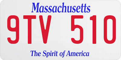 MA license plate 9TV510