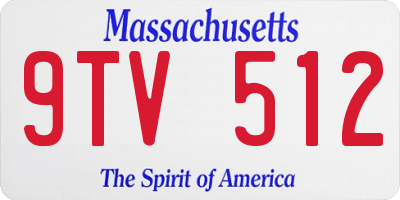 MA license plate 9TV512