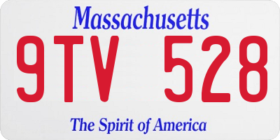 MA license plate 9TV528