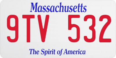 MA license plate 9TV532
