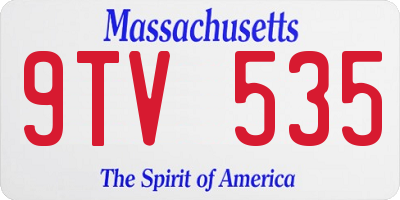 MA license plate 9TV535