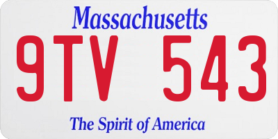 MA license plate 9TV543