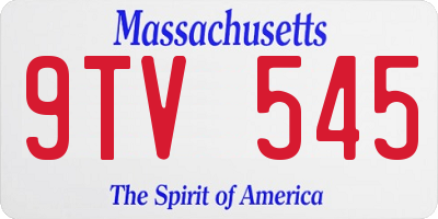 MA license plate 9TV545