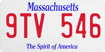 MA license plate 9TV546